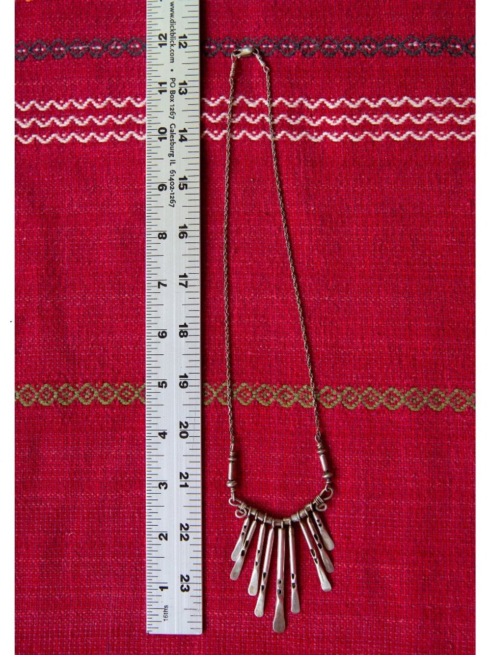 Handcrafted Silver Necklace by Navajo artist Gilliz, signed